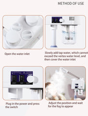 Professional 3-in-1 Facial Steamer - Hot & Cold Mist with Magnifying LED Lamp | E-33