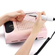 Professional Nail Dust Collector with Hand Cushion 80W | Pink