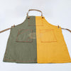 Salon/Barber 2 Tone Denim Apron Green/Yellow