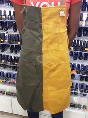 Salon/Barber 2 Tone Denim Apron Green/Yellow