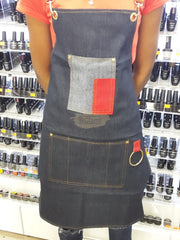Salon/Barber Denim Apron with brown straps M-155