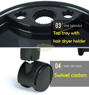 Salon/Barber Rolling Utility Cart with Hair Dryer Holder Salon Furnishing