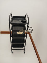 Salon/Barber Trolley Cart | Black F-28 Salon Cart