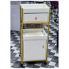 Salon Trolley Cart on Wheels | White & Gold Hair Salon Furniture