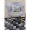 Shell Velvet Chair with Gold Trim & Pillow | Grey Chair