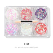 Shiny Glitter Powder Gel Sequins Set w applicator - Available in 12 styles 10 Nail Glitter