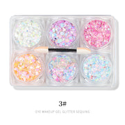 Shiny Glitter Powder Gel Sequins Set w applicator - Available in 12 styles 3 Nail Glitter