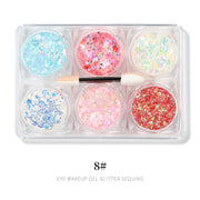 Shiny Glitter Powder Gel Sequins Set w applicator - Available in 12 styles 8 Nail Glitter