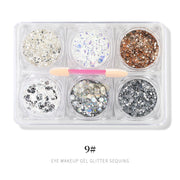 Shiny Glitter Powder Gel Sequins Set w applicator - Available in 12 styles 9 Nail Glitter