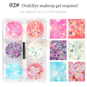 Shiny Glitter Powder Gel Sequins Set w applicator - Available in 12 styles Nail Glitter