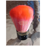 Short Handle Nail Dust Brush Fluorescent Orange Nail Cleaning Brush
