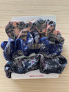 Silk Hair Scrunchies | Tri-Color | 3 pieces | Peach Navy Dark Blue Hair Accessories