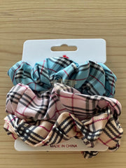 Silk Hair Scrunchies | Tri-Color | 3 pieces | Sky Blue Baby Pink Nude Hair Accessories