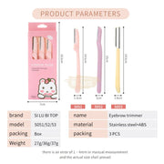 Silubi Eyebrow Razor S053 | Yellow (Pack of 3) Dermaplaning