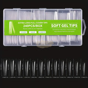 Soft Gel Tips | Full Cover | Extra Long | 240 Tips Green Box Soft Gel Tips