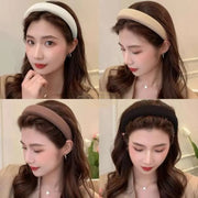 Solid Color Fabric Sponge Headband Hair Accessories