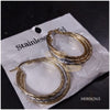 Stainless Elegant Gold-Silver Overlap Hoop Earrings