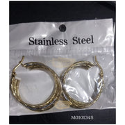 Stainless Elegant Gold-Silver Overlap Hoop Earrings