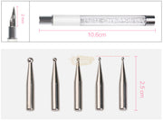 Stainless Steel Diamond White Drawing Pen with 6 tips Nail Art Tool