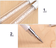 Stainless Steel Diamond White Drawing Pen with 6 tips Nail Art Tool