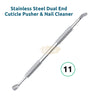 Stainless Steel Dual End Cuticle Pusher & Nail Cleaner #11 Cuticle Pushers