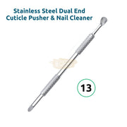 Stainless Steel Dual End Cuticle Pusher & Nail Cleaner #13 Cuticle Pushers