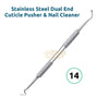 Stainless Steel Dual End Cuticle Pusher & Nail Cleaner #14 Cuticle Pushers