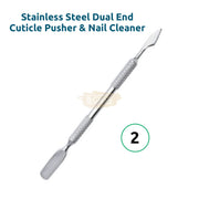 Stainless Steel Dual End Cuticle Pusher & Nail Cleaner #2 Cuticle Pushers