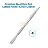 Stainless Steel Dual End Cuticle Pusher & Nail Cleaner #4 Cuticle Pushers