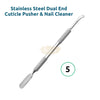 Stainless Steel Dual End Cuticle Pusher & Nail Cleaner #5 Cuticle Pushers
