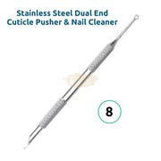 Stainless Steel Dual End Cuticle Pusher & Nail Cleaner #8 Cuticle Pushers