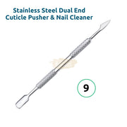 Stainless Steel Dual End Cuticle Pusher & Nail Cleaner #9 Cuticle Pushers