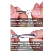 Stainless Steel Dual End Cuticle Pusher & Nail Cleaner Cuticle Pushers
