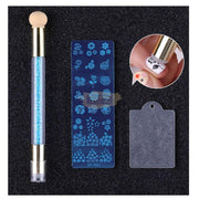 Stamping Plate with Blooming Stamping Brush - Available in 9 designs Nail Art Tool