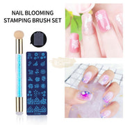 Stamping Plate with Blooming Stamping Brush - Available in 9 designs Nail Art Tool