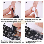 Stamping Plate with Blooming Stamping Brush - Available in 9 designs Nail Art Tool