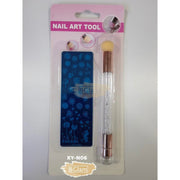 Stamping Plate with Blooming Stamping Brush - Available in 9 designs XY-N06 Nail Art Tool