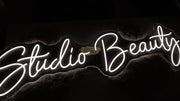 Studio Beauty White LED Neon Sign 120cm with Remote Indoor LED Sign