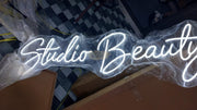 Studio Beauty White LED Neon Sign 120cm with Remote Indoor LED Sign