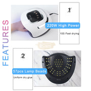 SUN T6 Max UV LED Nail Lamp 220W UV Lamp