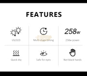 T18 UV LED Nail Lamp 258W | PINK/GOLD UV Lamp