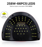 T18 UV LED Nail Lamp 258W | White/Gold UV Lamp