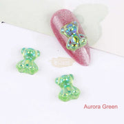 Teddy Nail Charm | Aurora Green nail art decoration