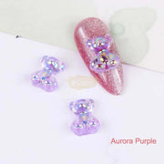 Teddy Nail Charm | Aurora Purple nail art decoration