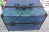 Textured Makeup Train Case Bluish Green 32*22.5*24cm Cosmetic Case