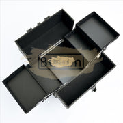 Textured Makeup Train Case Bluish Green 32*22.5*24cm Cosmetic Case