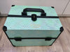 Textured Makeup Train Case Mint Green 32*22.5*24cm Cosmetic Case