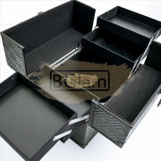 Textured Makeup Train Case White 32*22.5*24cm Cosmetic Case