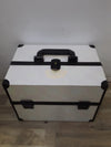 Textured Makeup Train Case White 32*22.5*24cm Cosmetic Case