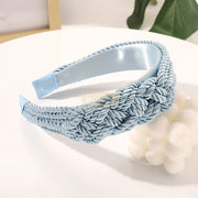 Thick Padded Braided Headband Baby Blue Hair Accessories